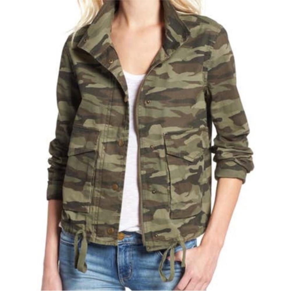 Caslon Brown Green Utility Camouflage Jacket XS